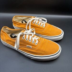 Vans Authentic Off the Wall Lace up Orange White sneakers, Mens Size 10